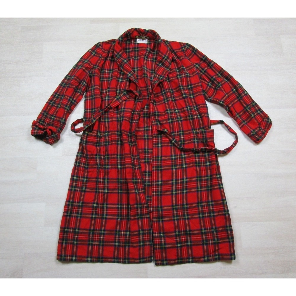 50s Joseph Horne Tartan Plaid Wool Flannel Robe Made in England True‎ Vintage